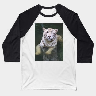 Swimming Tiger Baseball T-Shirt